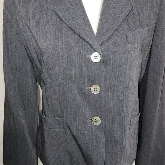 Burberry Authentic Vintage Tailored Jacket Size 4 Wool Blend Dark Gray - Picture 8 of 12